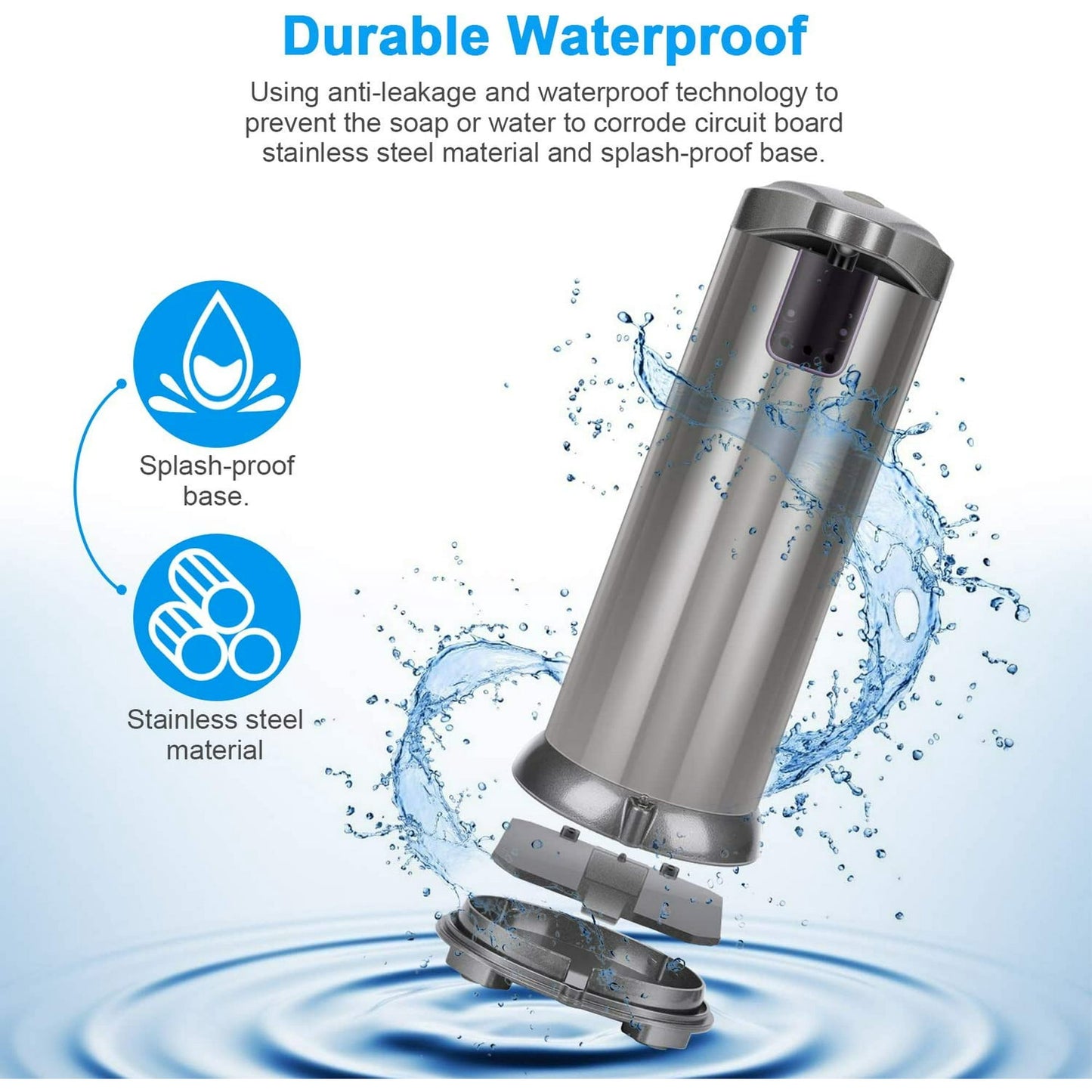Soap Dispenser, Touchless Automatic Soap Dispenser Stainless Steel Infrared Sensor, Adjustable Hands-Free Soap Dispenser Suitable for Bathroom Kitchen