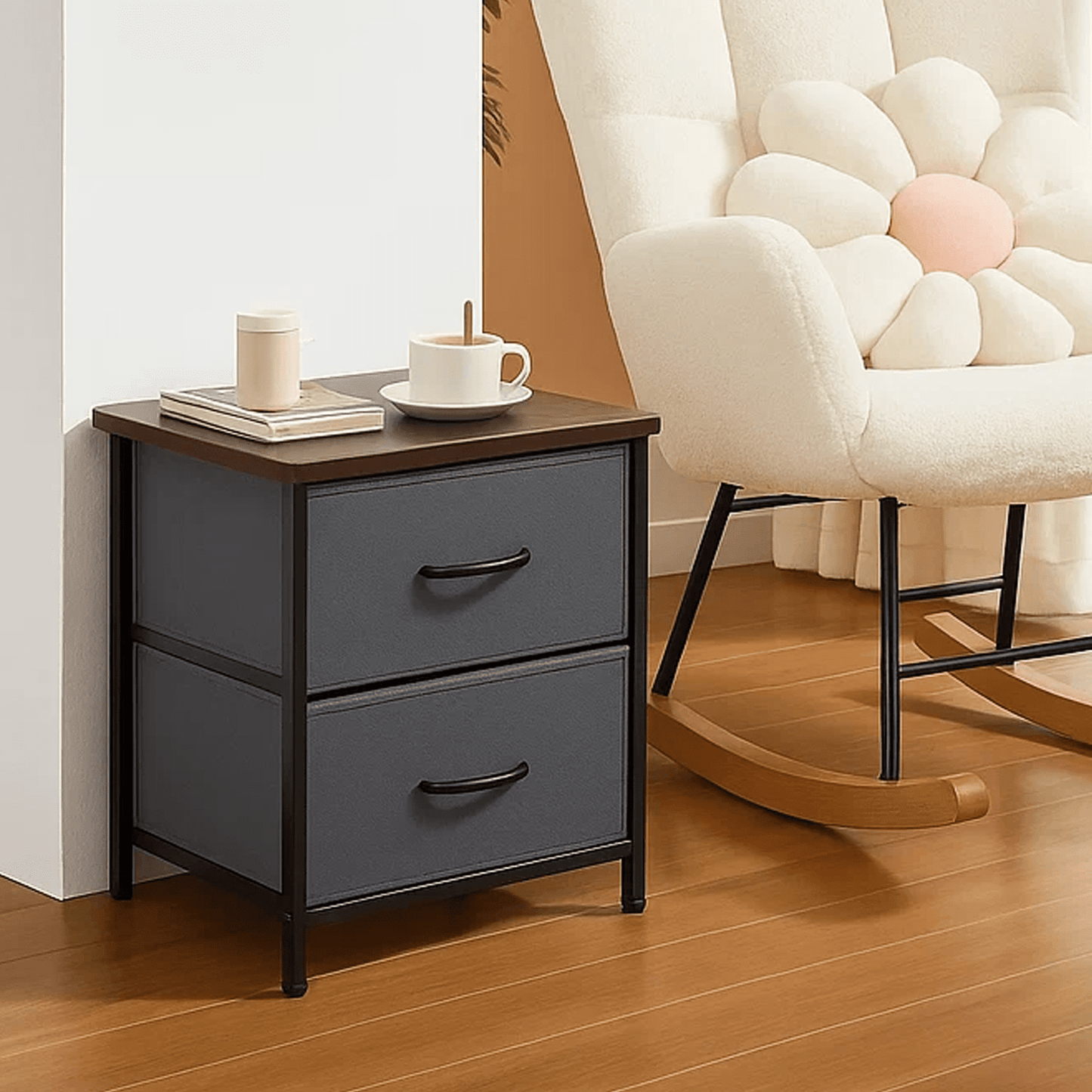 Dowellia 2-Drawer Fabric Storage Dresser, Nightstand for Bedroom, Closet, Storage Furniture for Adults,2 pack