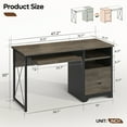 Bestier 47 inch Computer Desk with Storage File Drawer & Keyboard Tray, Home Office Writing Desk Work Study Table for Small Space, Wash Gray