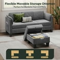 Bestier Corduroy Sectional Sofa Couches for Living Room, L-Shaped Modular Small Couch Convertible 3 Seater Sofa with Ottaman Storage,Gray