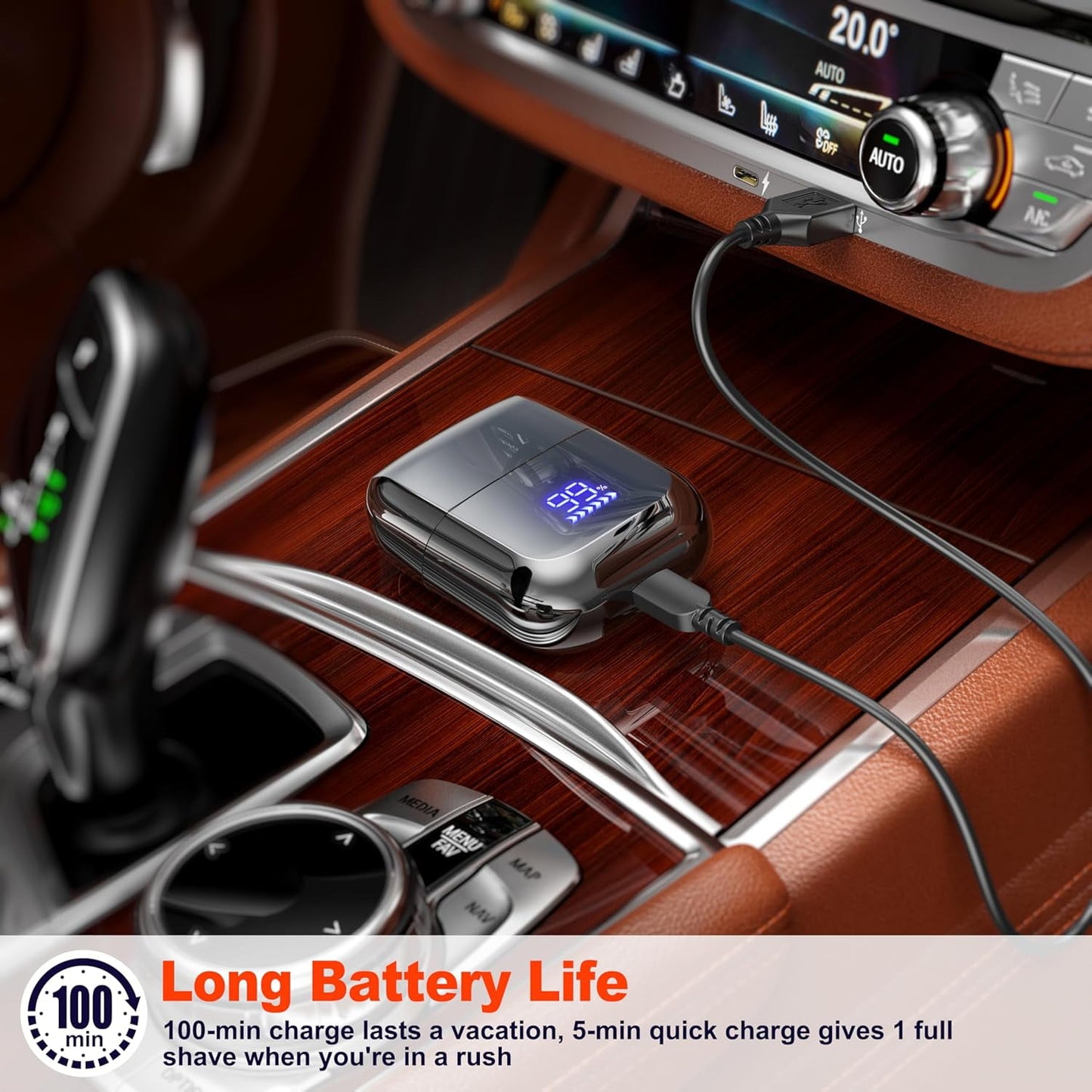 Electric Foil Shavers for Men, Rechargeable Mini Electric Razor with IPX7 Waterproof for Travel & Home, Gray