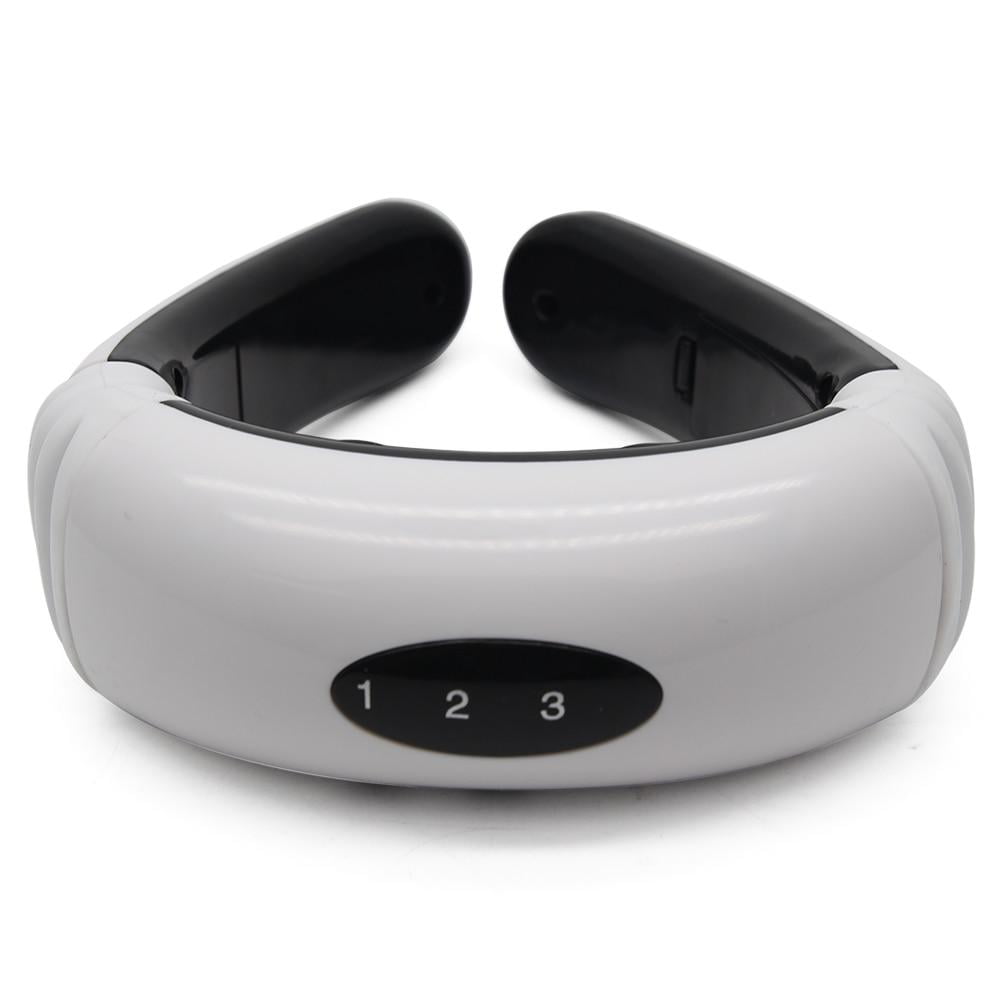 EvoFine 3D Electric Neck Massager - Portable 6 Modes Adjustable 15 Speeds Cordless Deep Tissue Trigger Point Neck Pain Relief Massager with Pulse Pads