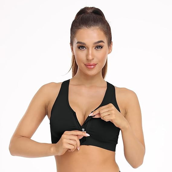 WQD 2 Pack Yoga Sports Bras for Women High Impact Padded Wirefree Seamless Support for Yoga Running Training Gym Workouts