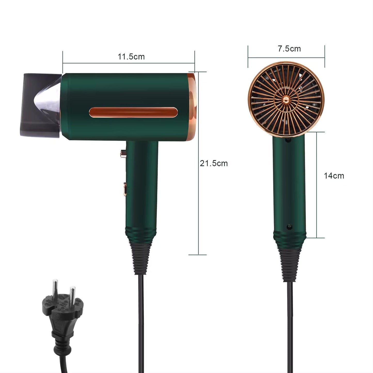EvoFine One-Step Hair Dryer, Strong Wind Hair Care Quick Dry, Electric Hair Hammer, Green