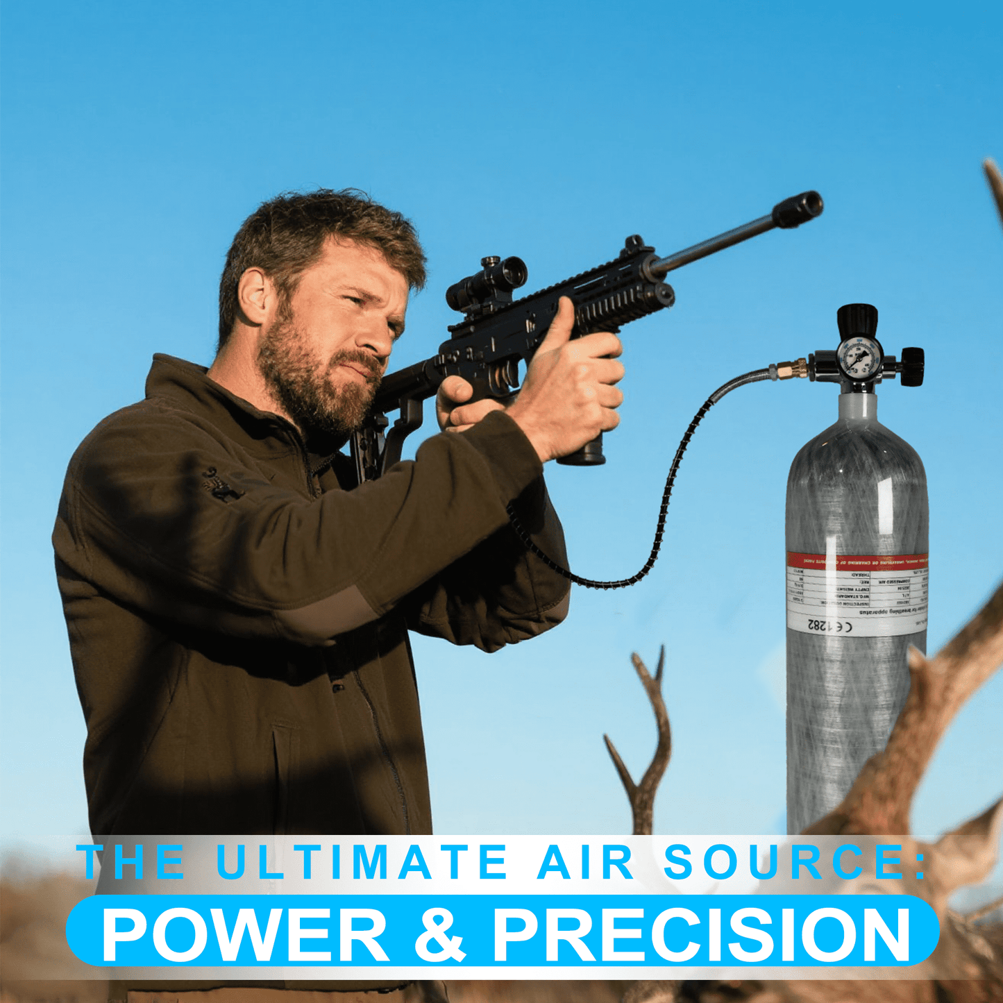 TUDIVING 4.7L Scuba Diving Tank With Valve Carbon Fiber 4500Psi/300Bar Portable Air Tank M18×1.5 Thread