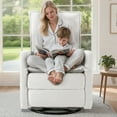 Gelloan Upholstered Swivel Glider and Recliner Nursery Chair,White