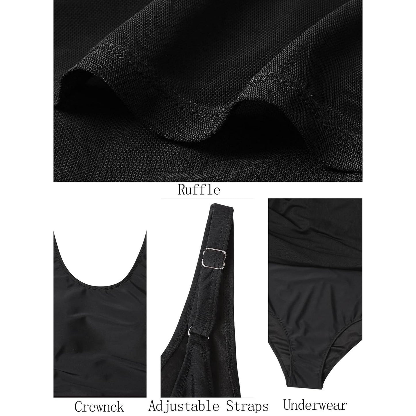 WQD Womens One Piece Swimsuits Tummy Control Bathing Suit Slimming Skirt Swimwear Modest Swim Dress