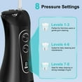 IESWKP Water Flosser Cordless Portable with 8 Pressure Settings and 5 Jet Tips, 400ml Removable Tank Water Pick for Teeth Cleaning, Gums, Braces, Dental Care, Black