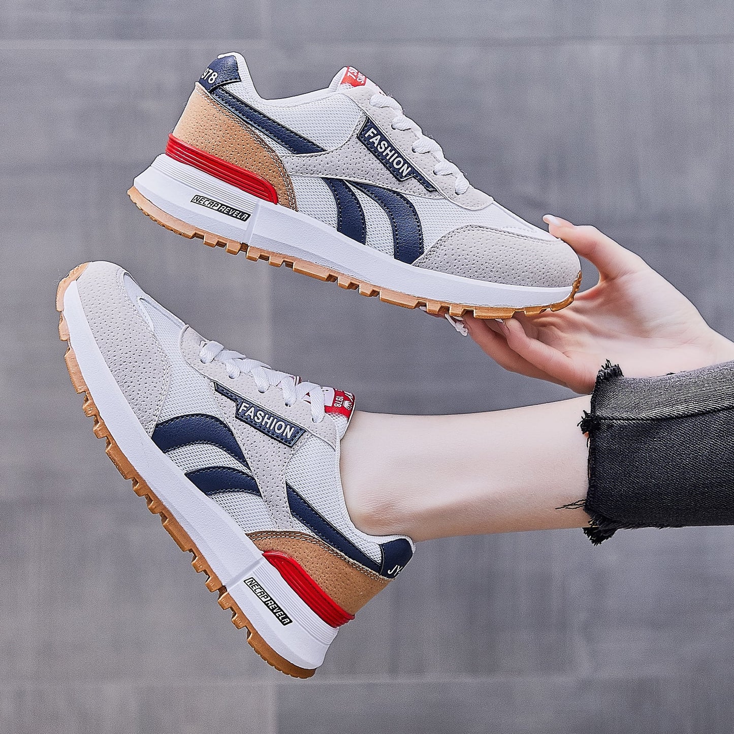 Elecsop Slip-on Sneakers for Women Couple Lightweight Breathable Running Shoes for Women with Non-Slip Cushioning Sole, Soft Insole, Comfortable Platform Casual Shoes for Walking Running