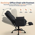 Bestier Big and Tall Executive Office Chair with Footrest and Flip-Up Arms, Ergonomic Reclining High Back Criss Cross Chair with Side Pockets, Height Adjustable, Black