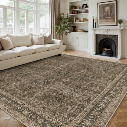 WIPONKEN 8x10 Area Rugs for Living Room Bedroom Dining Room Office Farmhouse, Machine Washable Non Slip Vintage Persia Rug