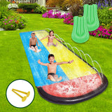 Riley 15.5Ft Lawn Water Slide and Inflatable Crash Pad for Children Play Center Pool Games Outdoor Pool Party Gifts for Boys Girls Sprinkler Toys