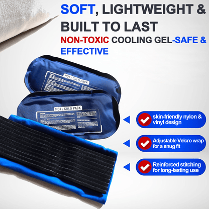 Ice Pack (3-Piece Set) – Reusable Hot and Cold Therapy Gel Wrap Support Injury Recovery, Alleviate Joint and Muscle Pain – Rotator Cuff, Knees, Back & More