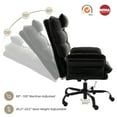 Bestier Big and Tall Executive Office Chair with Flip-Up Arms for Adults, Adjustable Height, Reclining Office Chair with Headrest & Side Pockets in Black