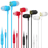 Set Of 4 UrbanX R2 Wired in-Ear Headphones With Mic For Acer Chromebook Tab 10 with Tangle-Free Cord, Noise Isolating Earphones , Deep Bass, In Ear Bud Silicone Tips