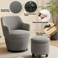 360°Swivel Accent Chair with Ottoman, Lounge Sofa with Nail Trim, Living Room Chairs, Bedroom Chair, Vanity Chair