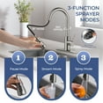 TVOFEK Kitchen Faucet with Pull Down Sprayer, Brushed Nickel Stainless Steel Kitchen Water Faucet with Deck Plate for 1 or 3 Hole, Single Handle Classic Faucets for RV Laundry Bar