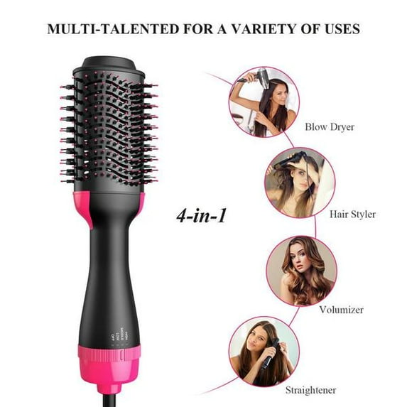 One Step Hair Dryer and Volumizer Hot Air Brush, 3 in 1 Hot Air Brush Comb for Fast Drying Unique Brush