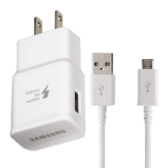 Adaptive Fast Wall Adapter Micro USB Charger for Samsung Galaxy S7 active Bundled with UrbanX Micro USB Cable Cord 10ft Super Fast Charging Kit - White