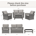 ELPOSUN Wicker Patio Furniture Set, 4 Piece Outdoor Sectional Conversation Sets, Gray PE Rattan Patio Sofa Set for Balcony, Porch, Backyard, Grey