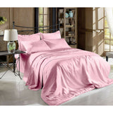 Hight Thread Count Solid Color Soft Silky Charmeuse Satin Luxury and Super Soft Bed Sheet Set