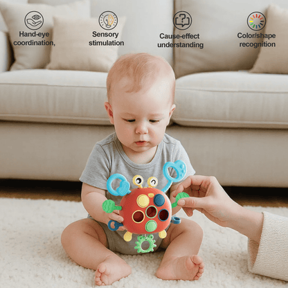 FRESHE Montessori Toys for 1 Year Old, Sensory Toddler Toys, Pull String Activity Toy for Fine Motor Skills, Travel Toy for Boys Girls Ages 18M+