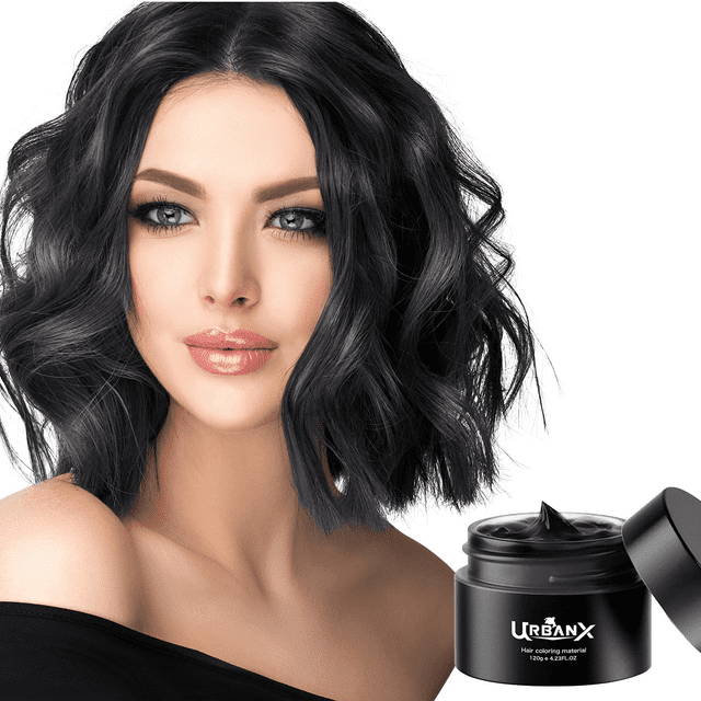 UrbanX Washable Hair Coloring Wax Material Unisex Color Dye Styling Cream Natural Hairstyle for Gray Color Hair Pomade Temporary Party Cosplay Natural Ingredients - Black