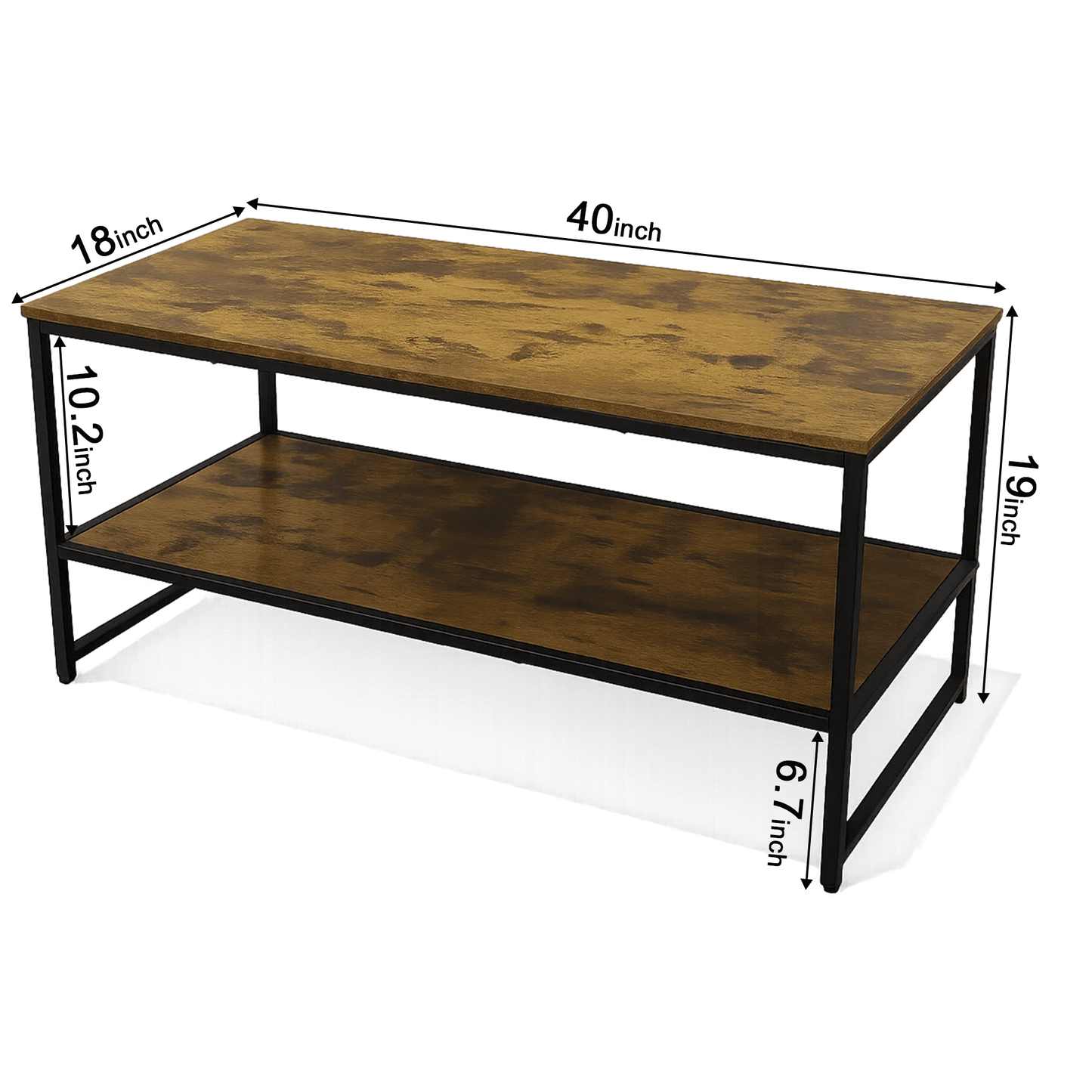 Dowellia 3-Piece Coffee Table Set for Living Room, End Table Set with Storage, Includes 1 Coffee Table and 2 End Tables, Rustic Brown