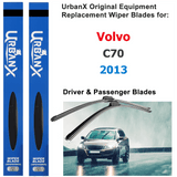 UrbanX 2-IN-1 All Seasons Water Repellency Original Equipment Replacement Wiper Blades For 2013 Volvo C70 26" And 19" Driver And Passenger Side (Pack of 2)