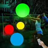 Beach Ball Glow 16'' LED Swimming Pool Toys 13 Colors Changing Inflatable Floating Light Up Ball with Remote Glow in The Dark Party Decorations Gift(1 PCS)