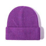 Cuffed Plain Skull Beanie Hat / Cap Winter Unisex Knit Hat Toboggan for Men & Women, One Size, Purple
