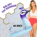 Ella Peacock Swim Pool Float - 2022 Summer Peacock Inflatable Pool Float with Glitters Swim Ring Inflatable Lounge Raft Tube Summer Toys for Kids (48 inch)