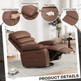 YOUDENOVA Massage Swivel Rocker Recliner Chair with heating function, faux leather,remote control and side pocket for living room,dark brown