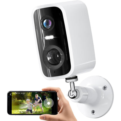 2K Security Cameras Wireless Outdoor, Battery Operated WiFi Cameras for Home Security with AI Motion Detection, Color Night Vision, Spotlight, Siren, IP65 Waterproof, SD/Cloud Storage