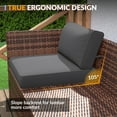 MRUAKA 7 Pieces Patio Furniture Set, Outdoor Furniture Sectional Rattan Sofa with Slanted Back, Patio Couch with Glass Coffee Table for Backyard Garden Dark Grey