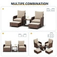 ELPOSUN 5 Piece Patio Furniture Set, Outdoor PE Wicker Chairs for Two with Ottoman Underneath,Beige