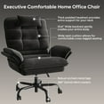 Bestier Big and Tall Executive Office Chair with Flip-Up Arms for Adults, Adjustable Height, Reclining Office Chair with Headrest & Side Pockets in Black