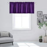 Valances for Windows - Rod Pocket Room Darkening Thermal Insulated Small Curtains for Living Room, Bathroom, Bedroom, Kitchen (One Panel, 52" W x 16" L) Purple Solid