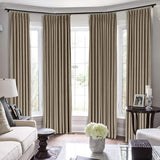 Double Pinch Pleat 100% Polyster Blackout Extra Long Curtains 2 Storey Window Hall Theater Room Attractive Draperies (1 Panel , 52" W by 108" L) { Taupe }