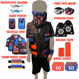 Ashlee Kids Cool Tactical Vest 2 Pack Set With Gun Toys and Accessories – 2 Vests With Tactical Mask, Protective Glasses,Wrist Band & Protective Glasses For Kids Boys And Girls