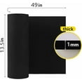 Black EVA Foam Sheets(1-10mm Thk), 1mm Craft Foam for Cosplay Supplies, 49"x13.5" with High Density 86kg/m3 Foam Roll for Art/Halloween Costume/DIY Project