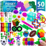 Terra (50 Pcs) Fidget Toys Party Favors Sensory Toy Pack for Kids, Pop Its Bulk Fidgets Stocking Stuffers, Autistic Children Girls Boys Gift