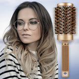 Gara Air Brush Vented Gold Bristle Brush for All Types Hair Styling – 1.8 inch