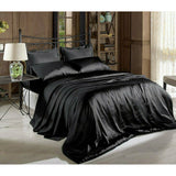 Hight Thread Count Solid Color Soft Silky Charmeuse Satin Luxury and Super Soft Bed Sheet Set