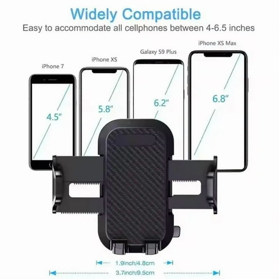 2-in-1 Car Phone Holder — Long-Arm Suction Cup Mount for Dashboard, Windshield & Air Vent
