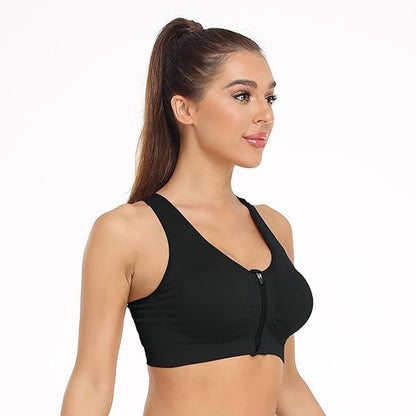 WQD 2 Pack Yoga Sports Bras for Women High Impact Padded Wirefree Seamless Support for Yoga Running Training Gym Workouts