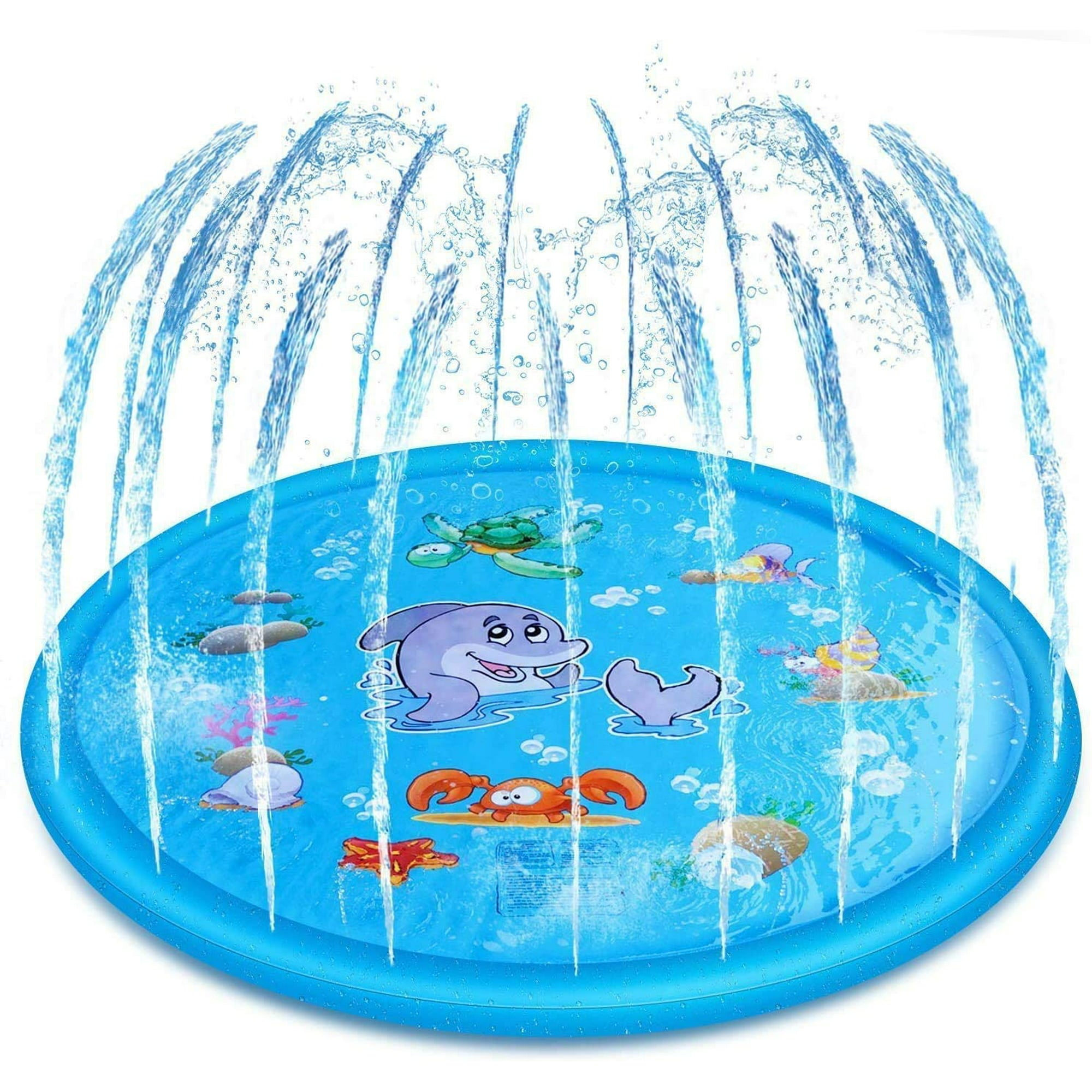 Alin Swimming Pool Inflatable Water Fun Toys Pad, 68" Safe to Play Mat , Sprinkle Splash Water Mat for Children Summer Party Backyard Outdoor (L.Blue)