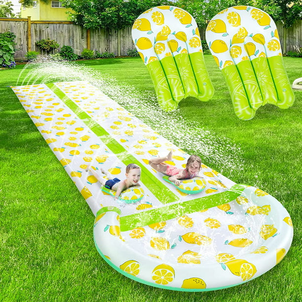 Lavinya Super-slick PVC sheet Made Slip and Slide Inflatable Porch Water Slide with Sprinkler with 2 Body boards, Sumer Fun Play Toys