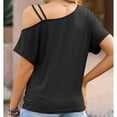 SOMER Women's Tops 2025 Off the Shoulder T Shirts for Women Summer Tops Loose Tops Color Block