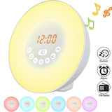 Lina Bedside Lamp for Reading or Relaxing 10 Selectable Brightness Level 7 Color Mode Simulation Alarm Clock